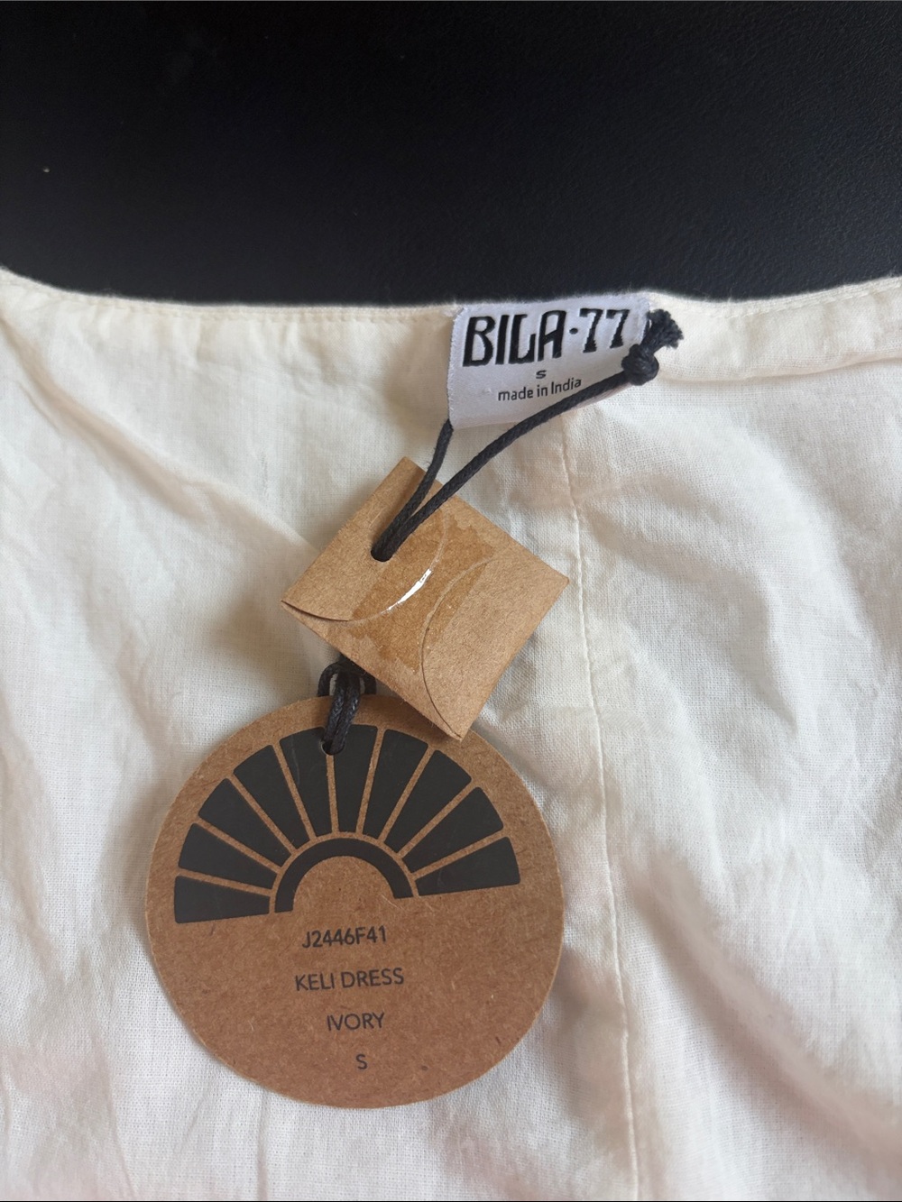 NWT BILA77 Keli Ivory Linen Blend Button Front Mini Dress Size S - Picture 5 of 14